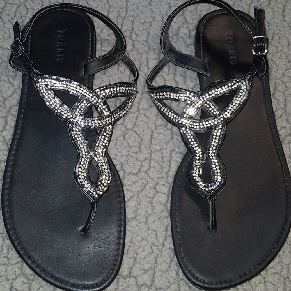 Torrid Sparkle Glitter Sandal Black
